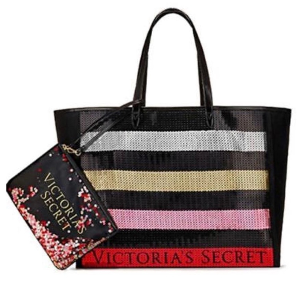 2017 Victoria Secret Tote and Glitter Pouch